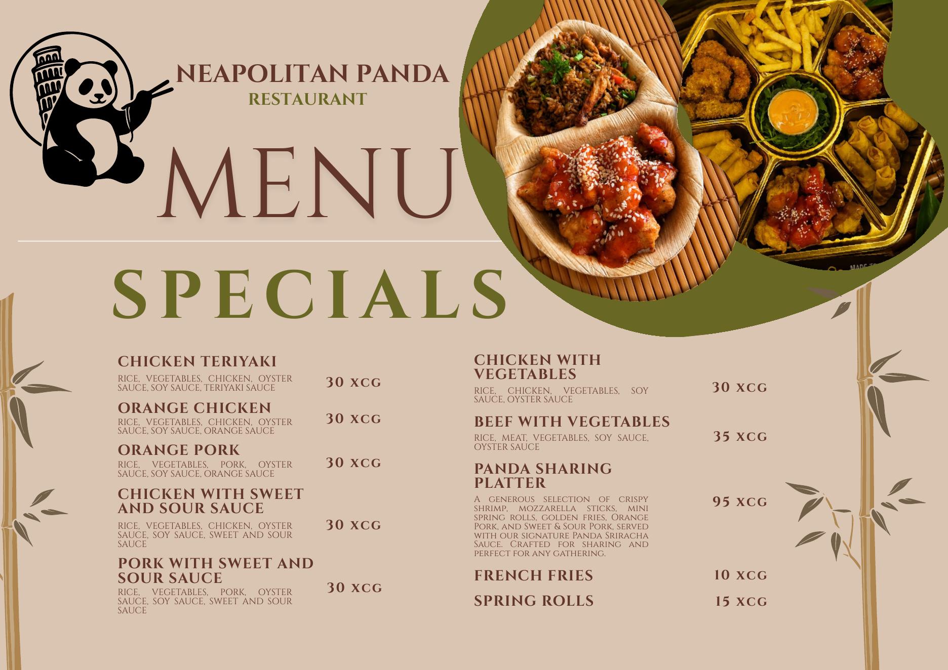 Neapolitan Panda menu page 3