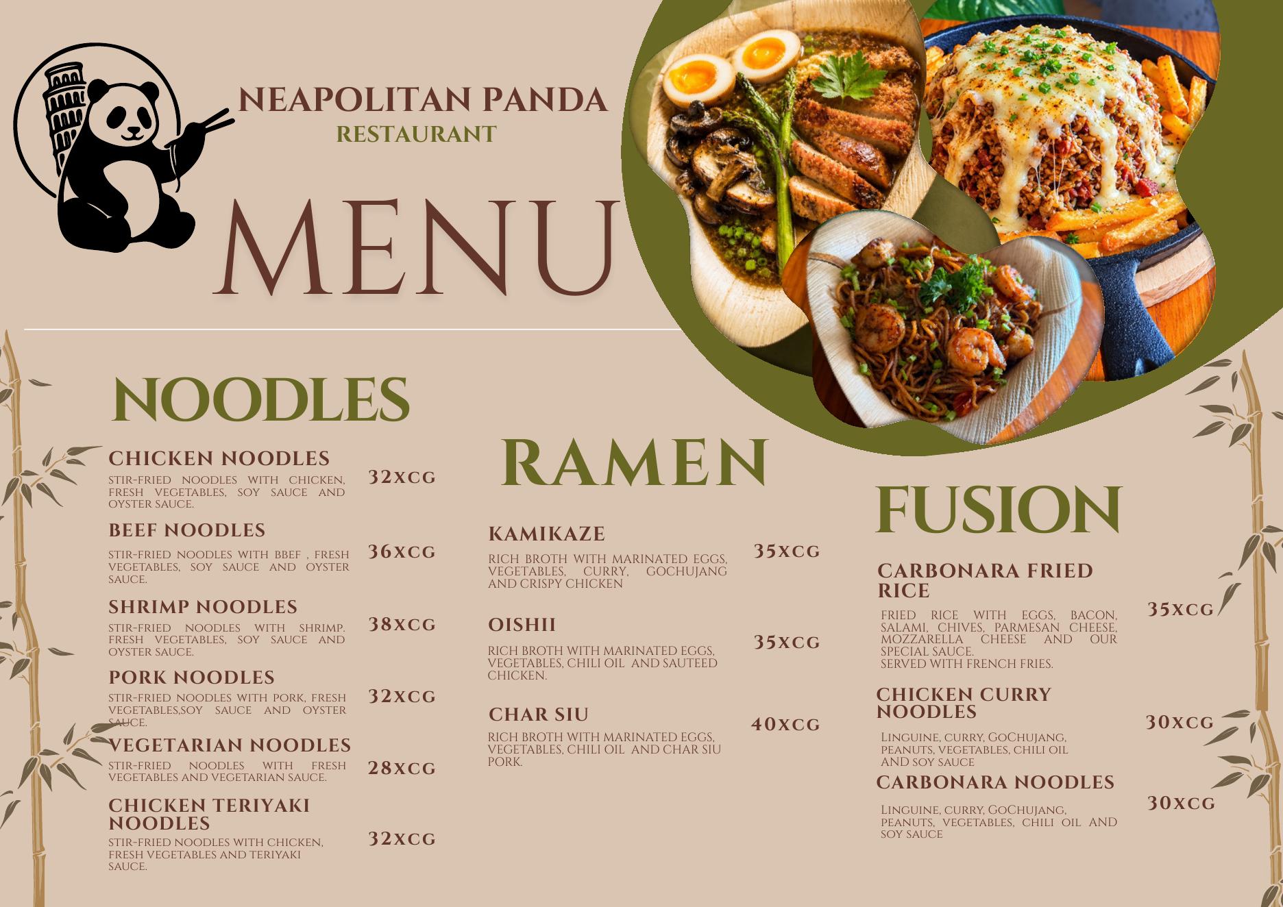 Neapolitan Panda menu page 4