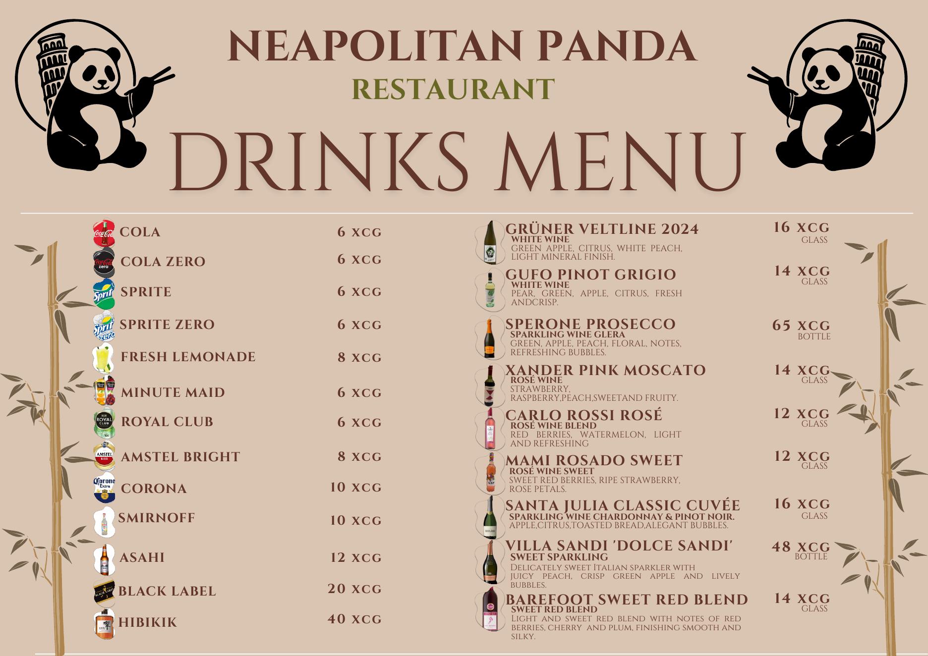 Neapolitan Panda menu page 5